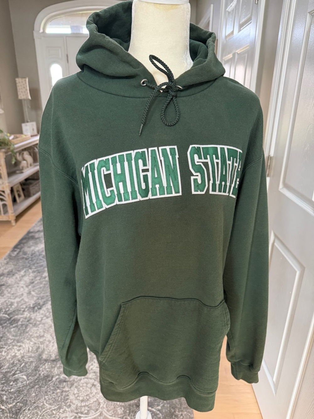 Champion Michigan State Hoodie Green Pullover  Sweater Cozy Oversized